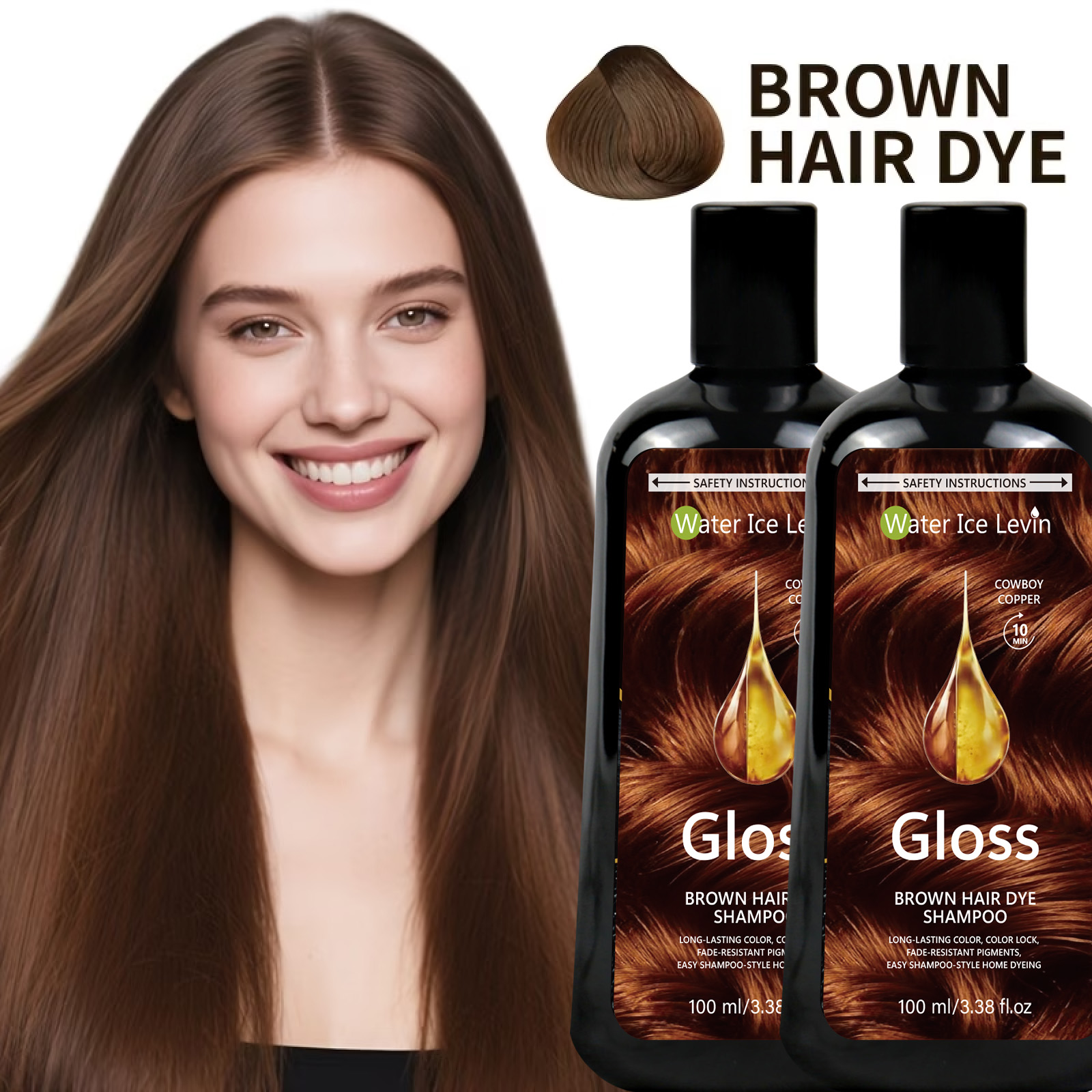 แชมพูย้อมผมสีน้ำตาล 100 มล. คา - Hair Spray Color บทวิจารณ์และราคา